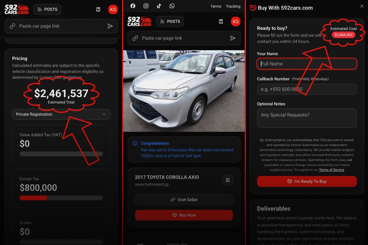 price on 592cars.com for a 2017 toyota axio